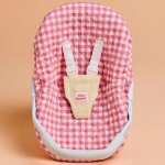 Si�ge auto pour poup�e vichy rose