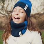 Snood tricolore bleu high five enfant