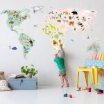 Stickers g�ants animaux du monde (160 x 80 cm)