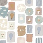 Sticker frise murale lampions bleus