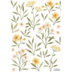Stickers oh deer fleurs oranges et jaunes (29, 7 x 42 cm)