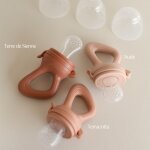 Sucette grignoteuse terre de sienne avec 4 embouts