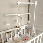 Support mobile en bois blanc