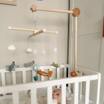 Support mobile en bois naturel