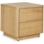 Table de chevet 2 tiroirs natural ash wood