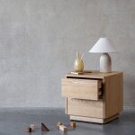 Table de chevet 2 tiroirs natural ash wood