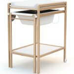Table � langer avec baignoire en bois de h�tre verni essentiel