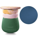 Tabouret modulaire spring special dynamic all water lily avec coussin pad bleu