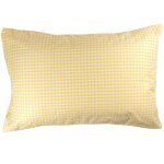Taie d'oreiller percale de coton vichy tournesol (40 x 60 cm)