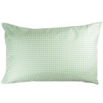 Taie d'oreiller percale de coton vichy vert aqua (40 x 60 cm)