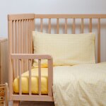 Taie d'oreiller percale de coton vichy tournesol (40 x 60 cm)