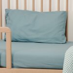 Taie d'oreiller pur coton bio azur (40 x 60 cm)