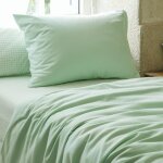Taie d'oreiller pur coton bio vert aqua (40 x 60 cm)