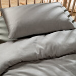 Taie d'oreiller pur coton gris tourterelle (40 x 60 cm)