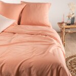 Taie d'oreiller satin peach (60 x 60 cm)