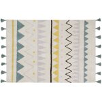 Tapis lavable azteca naturel vintage bleu (120 x 160 cm)
