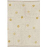 Tapis lavable hippy dots natural miel (120 x 160 cm)