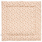Tapis de jeu r�versible et fond de parc fleurs et fausse fourrure beige (100x100 cm)
