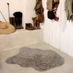 Tapis en laine woolly sheep gris (110 x 75 cm)