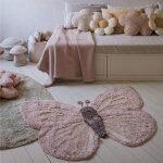 Tapis lavable baby butterfly (90 x 120 cm)