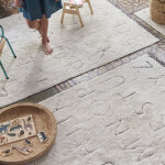 Tapis lavable rugcycled� abc en coton naturel (90 x 130 cm)