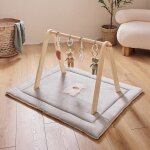 Tapis de parc r�versible gaze de coton bio fluffy (75 x 95 cm)