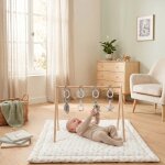 Tapis de parc r�versible plumes de lune (100x100 cm)