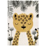 Tapis rectangulaire lopard moutarde sren (120 x 170 cm)