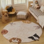 Tapis rond lavable dogs (140 cm)