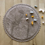 Tapis rond perla gris (110 cm)