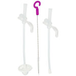 Lot de 2 pailles et brossette pour tasse � paille lest�e