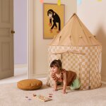 Tente de jeu � carreaux beige