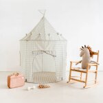 Tente de jeu en tissu recycl� vichi beige