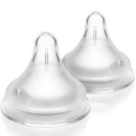 Lot de 2 t�tines natural wave� sp�cial allaitement d�bit lent