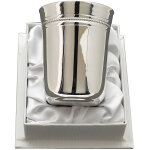Timbale evas�e perles en m�tal argent� dans son coffret