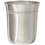 Timbale perles b en mtal argent dans son coffret (personnalisable)