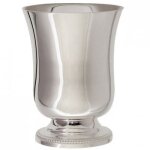 Timbale  pied perles personnalisable (mtal argent) dans son coffret