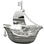 Tirelire bateau de pirates (m�tal argent�)