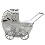 Tirelire landau personnalisable (m�tal argent�)