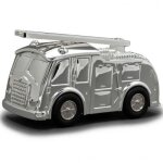 Tirelire camion de pompiers personnalisable (métal argenté) Tirelire camion de pompiers personnalisable (métal argenté)