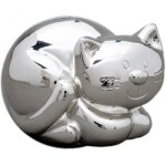 Tirelire chat personnalisable (métal argenté) Tirelire chat personnalisable (métal argenté)