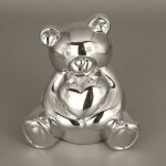Tirelire ourson personnalisable (m�tal argent�)