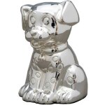 Tirelire petit chien personnalisable (métal argenté) Tirelire petit chien personnalisable (métal argenté)