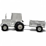 Tirelire tracteur personnalisable (métal argenté) Tirelire tracteur personnalisable (métal argenté)