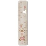 Toise en bois lapin doudou rose