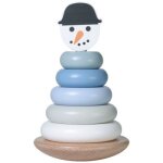 Tour à empiler en bois bonhomme de neige Tour à empiler en bois bonhomme de neige