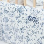Tour de lit adaptable toile de jouy bleu