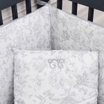 Tour de lit adaptable toile de jouy gris
