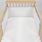 Tour de lit little bloom fleurs gris (120x60 cm)