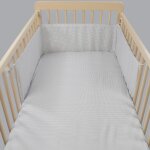 Tour de lit little bloom vichy gris (120x60 cm)